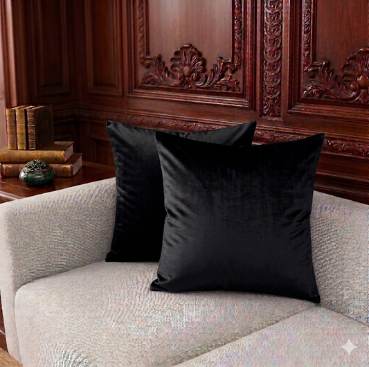 Pair of Velvet Plain Custions
