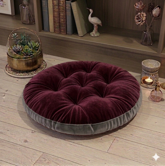 Pair of Premium Velvet Round Sitting Cushion